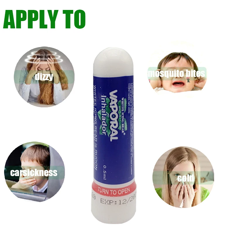 Thailand Nasal Inhaler Treatment Nasal Congestion Runny Asthma Cool Herbal Refresh Ointmen Health Nose Care