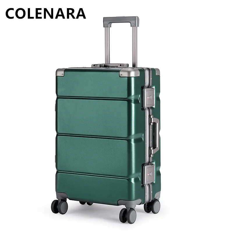 COLENARA-Valise à Roulettes avec Cadre en Aluminium, Valise à Roulettes de Grande Capacité, Boîte d'Embarquement à Roues Universelle, Bagages de 20, 22, 24, 26, 28 Pouces