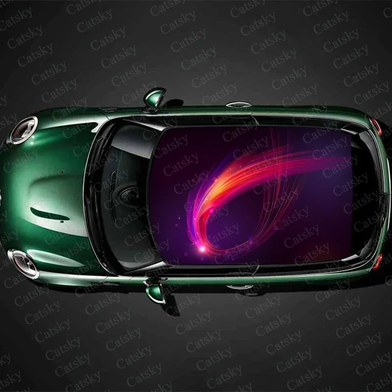 

Abstract Geometric Lines Car Roof Sticker Decoration Film Car Decal Vinyl Sticker Graphic Wrap Car Body Protect Accessories