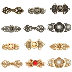 6Pcs Retro Metal Chinese Knot Button For Clothing Cheongsam Chinese Frog Button Jeans Fastener Stud Pants Pin Reduce Waist