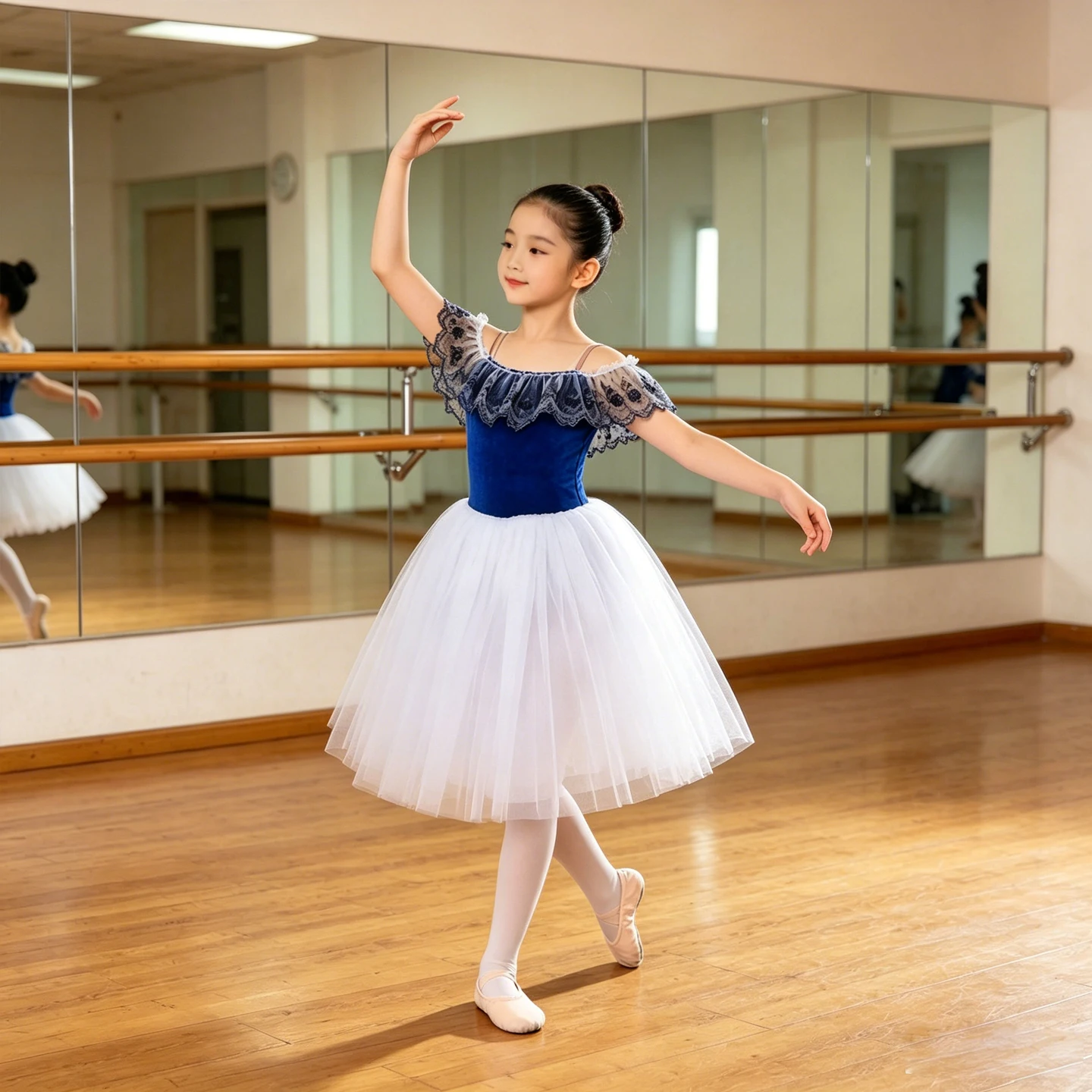 Professional Romantic Tutu Long Ballet Dress Lace velvet Gauze Splice Ballerina Party Dress Children Ballet Dance Costumes