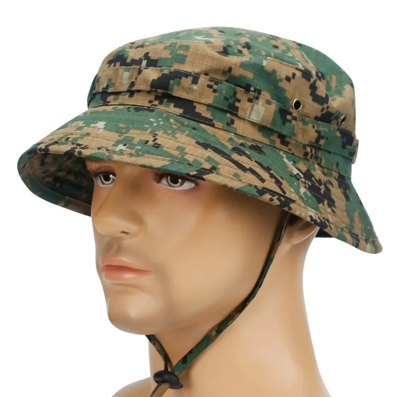 2nd Gen Camo Round-Edge Tactical Short-Brim Boonie Hat – Outdoor Hiking, Hunting, Fishing & Military Use with Sun Protection