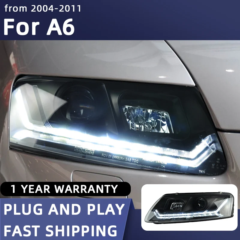 Headlight For Audi A6 LED Headlights 2004-2011 Head Lamp Car Styling DRL Signal Projector Lens Automotive Accessories