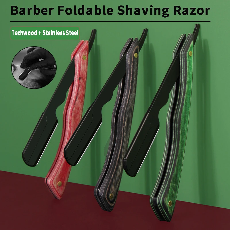 

1Pc Men‘s Manual Straight Razor Stainless Steel Professional Barber Tools Safety razor Shaving Beard Knife Fold Razor Holder
