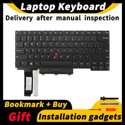 Teclado DE ordenador portátil con diseño DE EE. UU./UK/BR/DE/FR/PT/SP/KR/RU para Lenovo ThinkPad E14 GEN1 R14 Gen1 S3 Gen1 01XY010