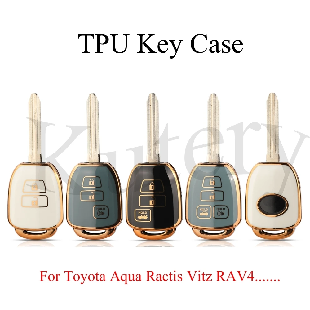 Jingyuqin 2/3/4 Buttons New Arrival Soft TPU Car Key Case For Toyota Aqua Ractis Vitz RAV4 HiAce Land Cruiser Car Accessories