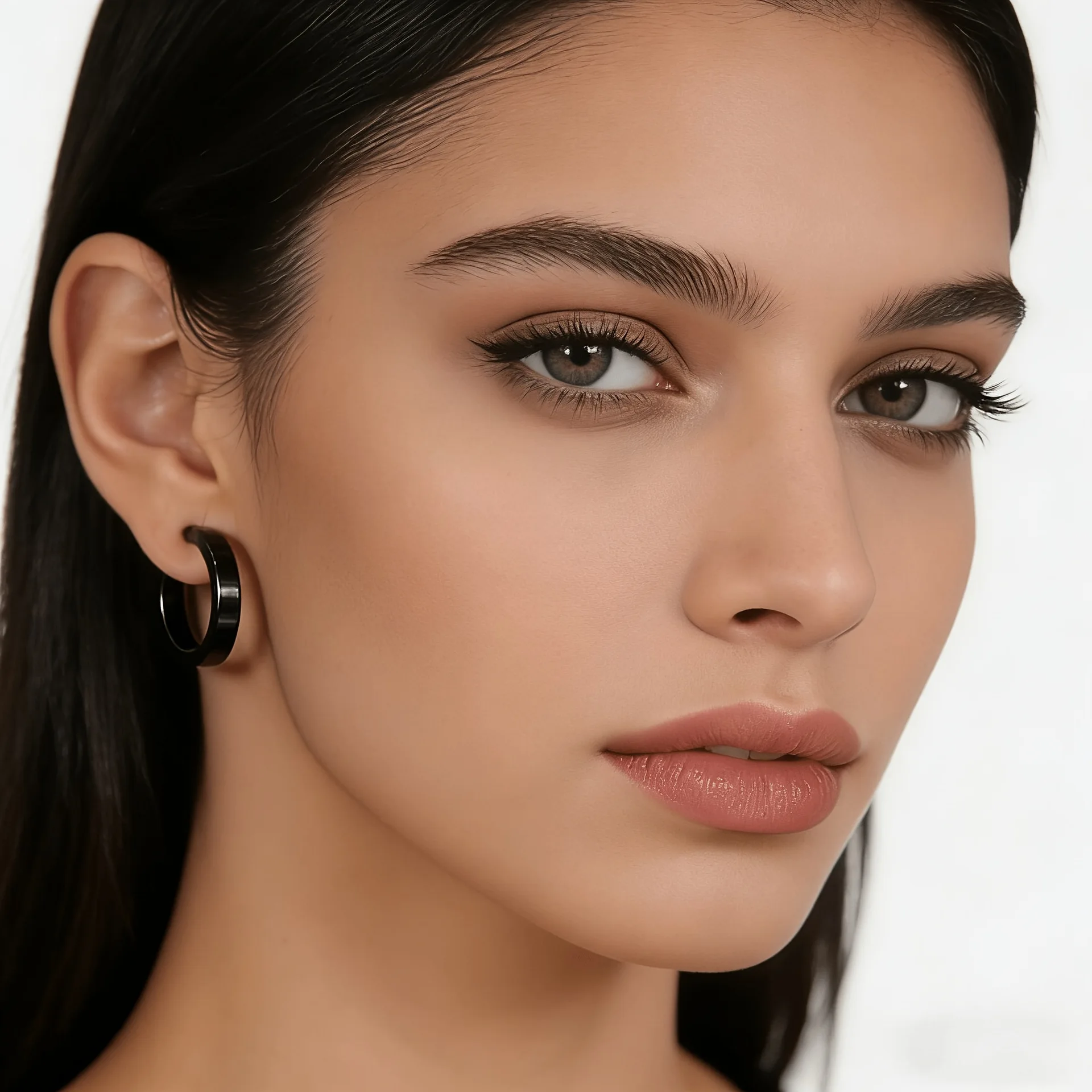 Stainless Steel Brief 3 Colors Circle Big Hoop Earrings 1Pair Men And Women No Fade Allergy