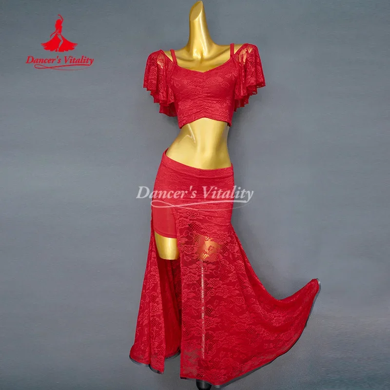 

BellyDance Practice Clothes Women's Customized High-end Sexy Lace Set Adult and Children's Oriental Dance Training Clothing
