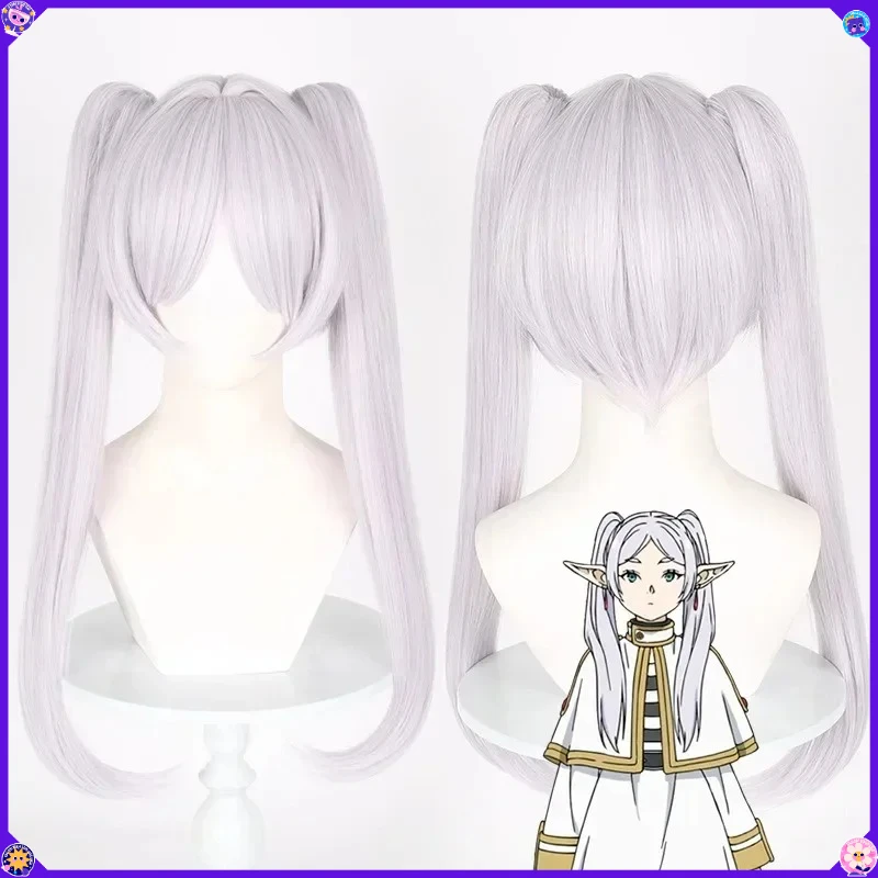 Long Silver White Synthetic Straight Cosplay Wig Mi-nash Inspired Costume Party Halloween Anime Fancy Dress Hairpiece with Cap