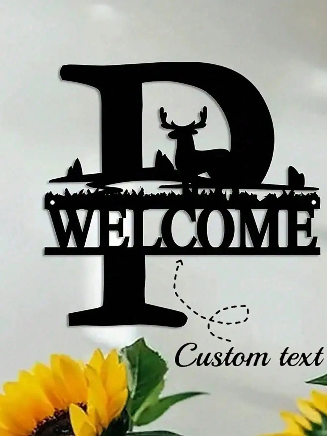 Custom Wrought Iron Split Monogram Last Name Sign Personalized Outdoor Metal Wall Art for Family Housewarming Gift