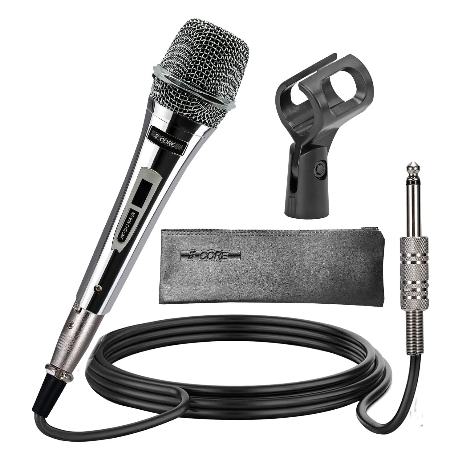 

5 Core XLR Microphone Dynamic Mic Karaoke Singing Studio Microfono Handheld Mics ND 909 CHROME