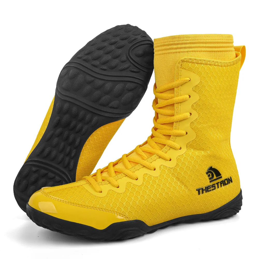 TaoBo Original THESTRON High Tube Unisex Boxing Boots Strong Wrapping Light Wrestling Sports Shoes Big Size 48 47 Sambo Shoes