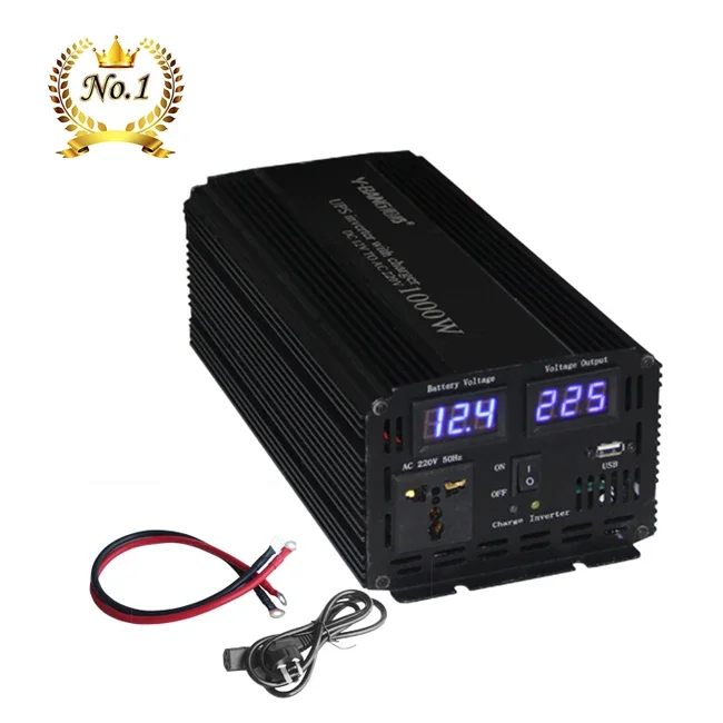 OEM factory new design High Frequency DC to AC 1000W 1500w 2000w 3000W UPS Power Inverter With Fast Battery Charger 15A