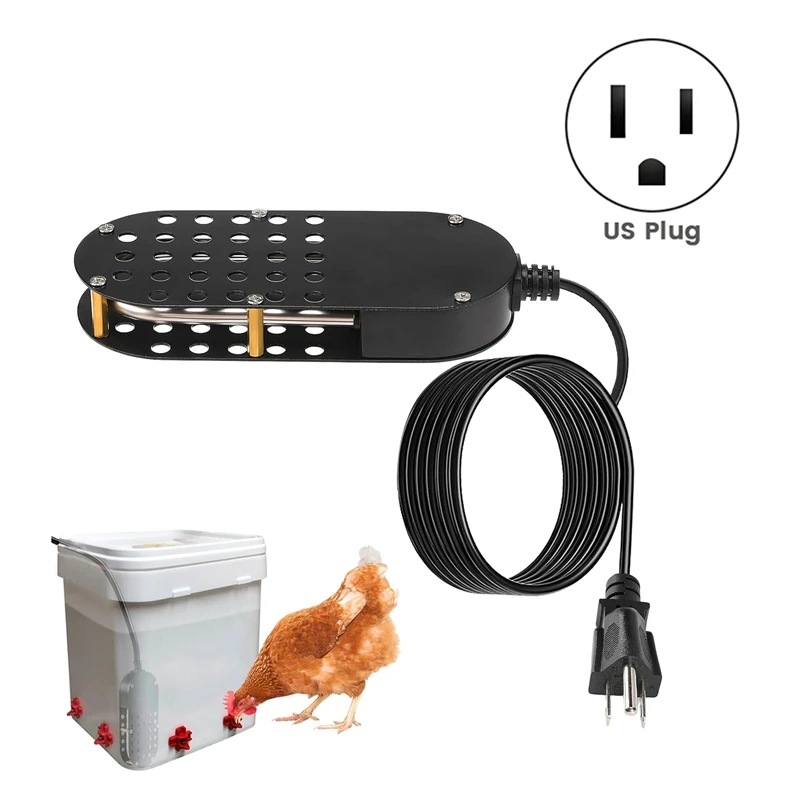 Submersible Chicken Waterer Heater, Chicken Waterer Deicer, Poultry Water Heater US Plug