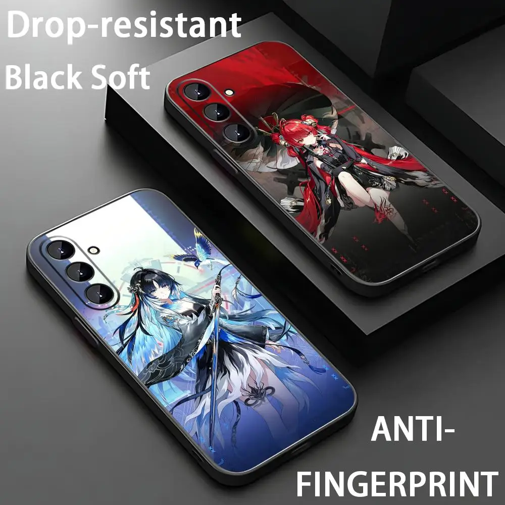 Wuthering Waves New character Phone Case For Samsung Galaxy S26 S25 S24 S23 S22 S21 Plus Ultra Note20 Soft Black