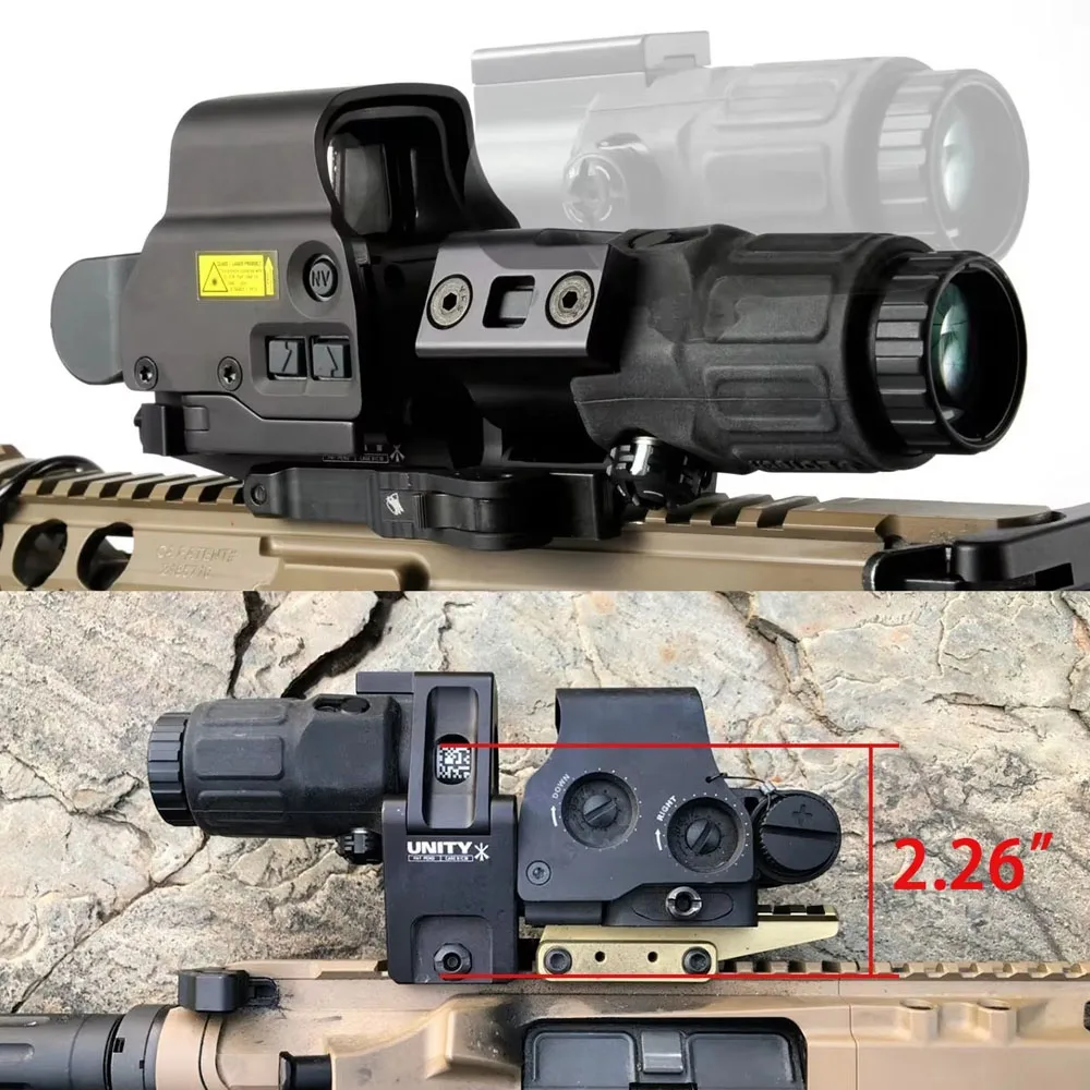 2,26'' 2,91'' Taktische UNITY Riser Mount FAST FTC Vergrößerungshalterung Passend für 20mm Picatinny-Schiene Optische Höhenhalterung für G33 G43 G45 – Detail 4