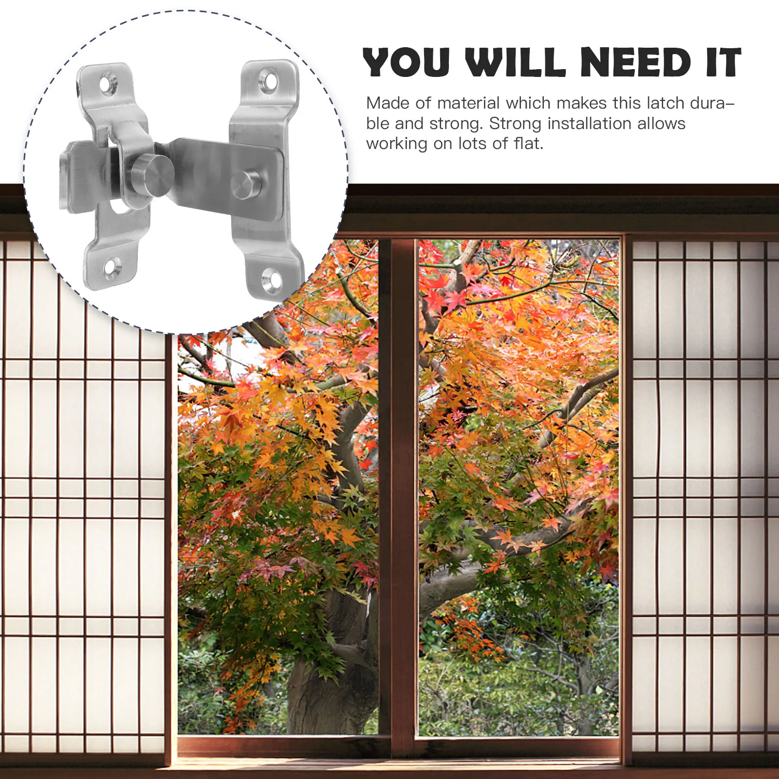 2 قطعة قفل بمزلاج من الفولاذ المقاوم للصدأ قفل مسمار الباب الثقيل للأماكن الداخلية والخارجية انزلاق باب الحظيرة نافذة الأمن