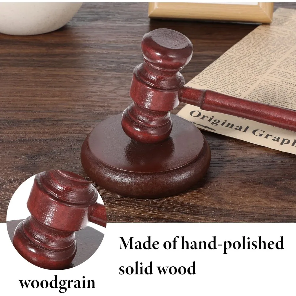 1 Set Gavel and Sound Block Set for Lawyers, Wooden Gavel and Block, Judge Lawyer Court Hammer, Auction Meeting Decor Gift
