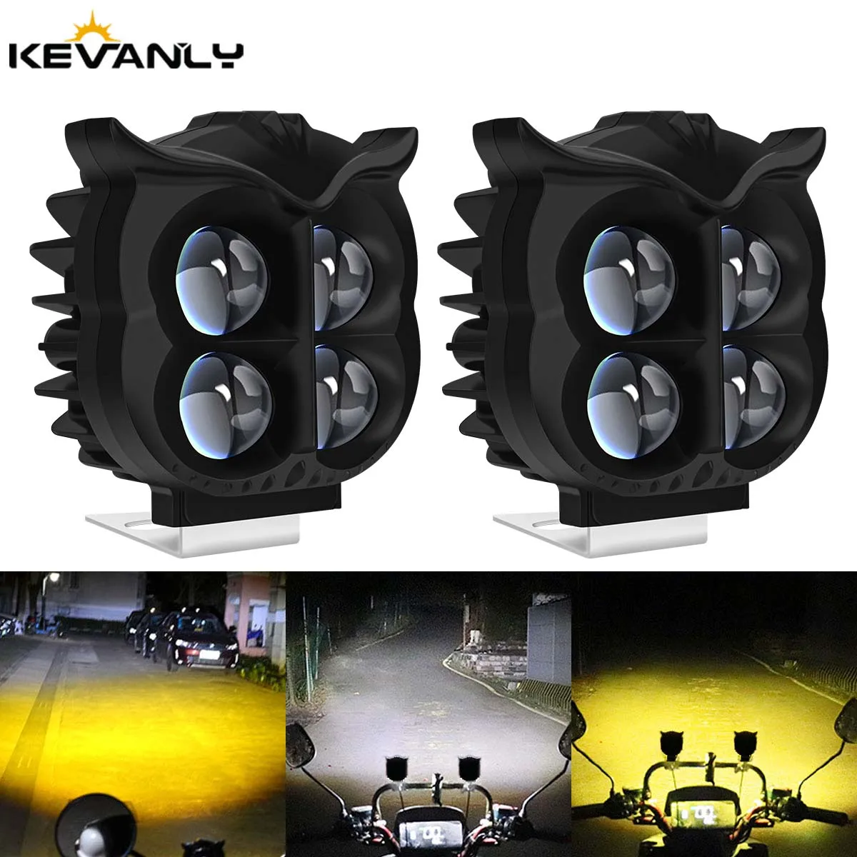 

Motorcycle Headlight Spotlights Owl Style Motorcycle Driving Light Headlight Motorbike Scooter Fog Running Lamp High Brightness