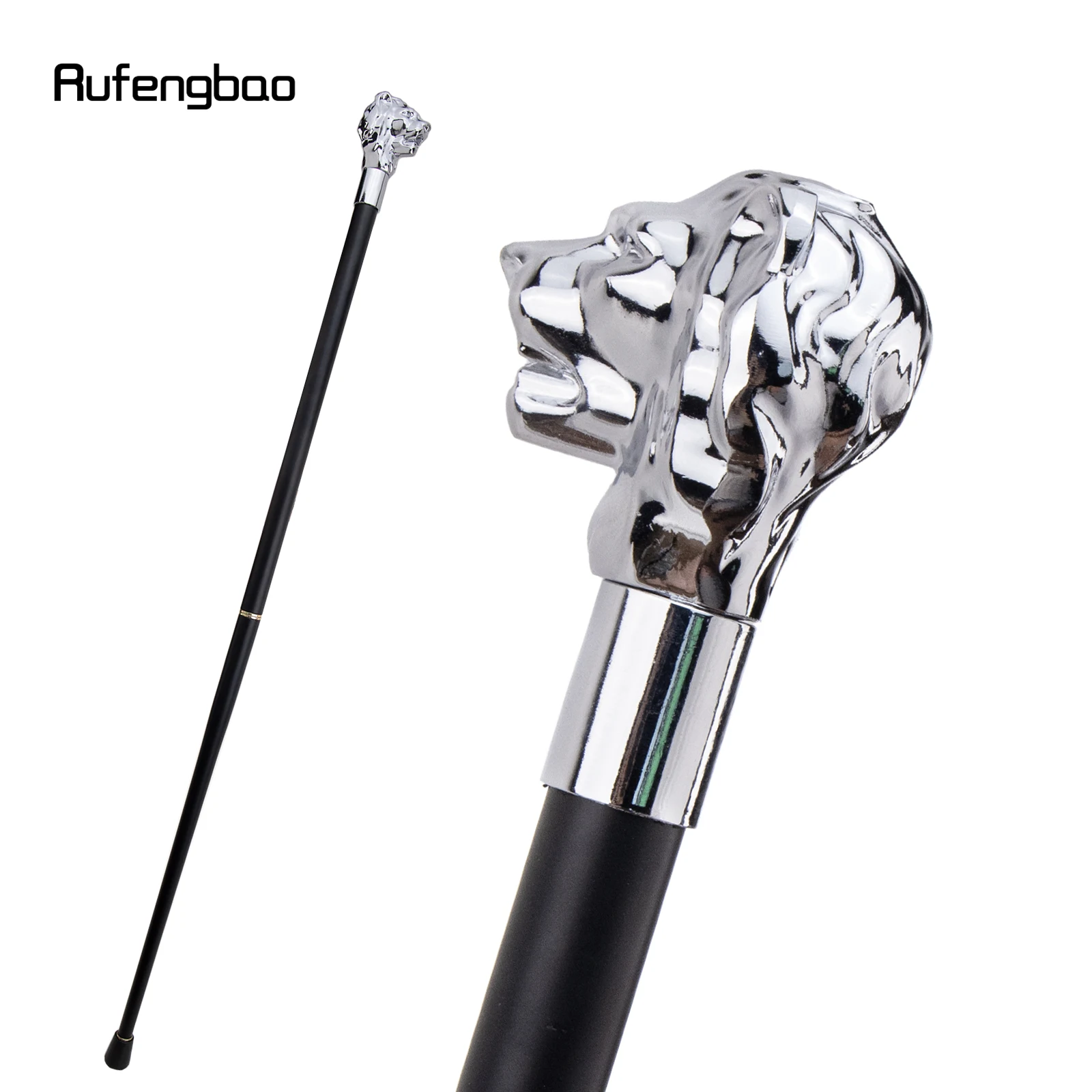 

White Luxury Lion Head Handle Fashion Walking Stick for Party Decorative Walking Cane Elegant Crosier Knob Walking Stick 93cm