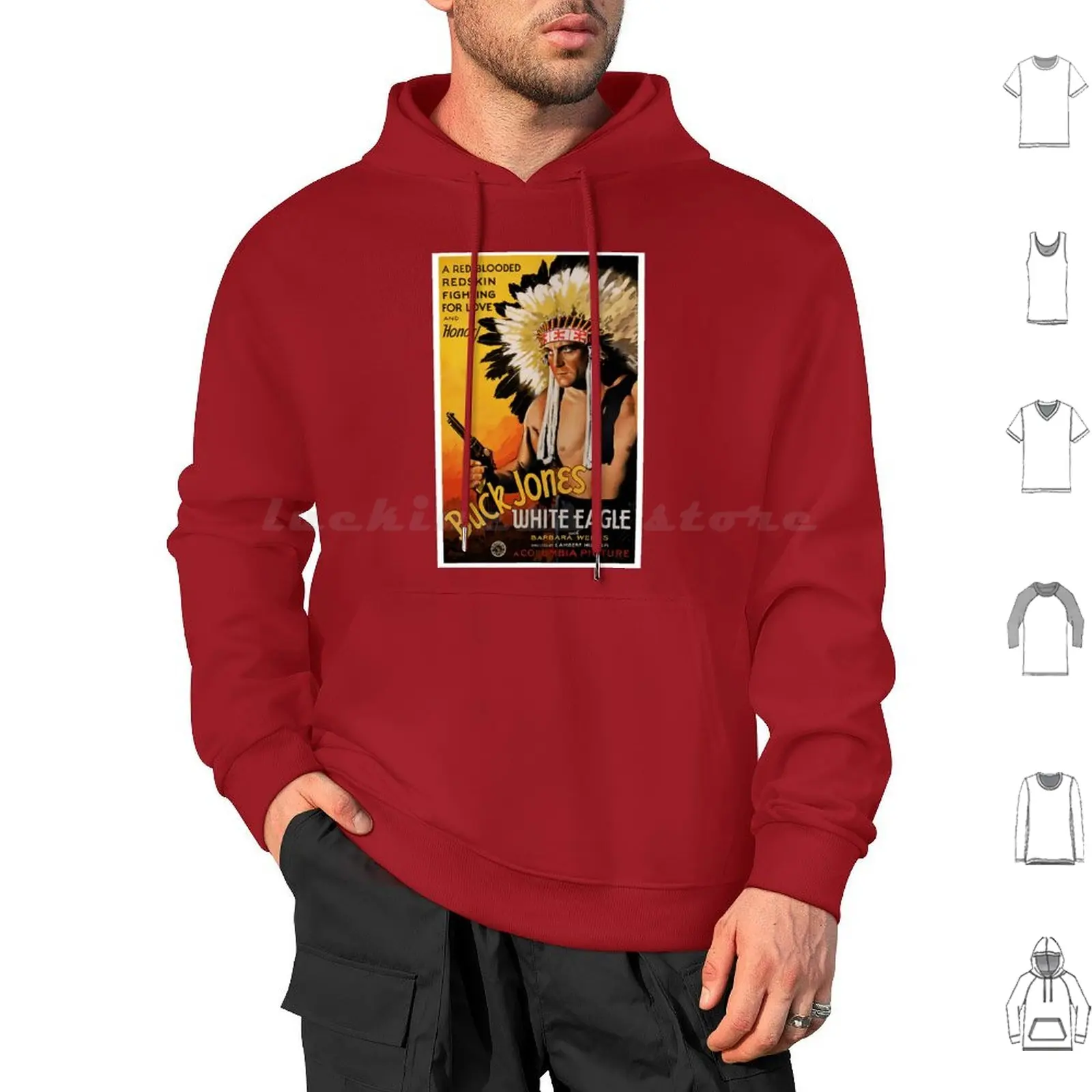 White Eagle 1932 Movie Poster : Vintage Western Art Print Embracing Frontier Heroism Hoodies Long Sleeve White Eagle