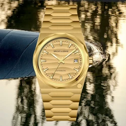 New Hot Specht & Söhne 37MM Gold Watch Luxury Men's Watches Automatic Mechanical Wriswatch Japan NH35 Movt Sports Wristwatch