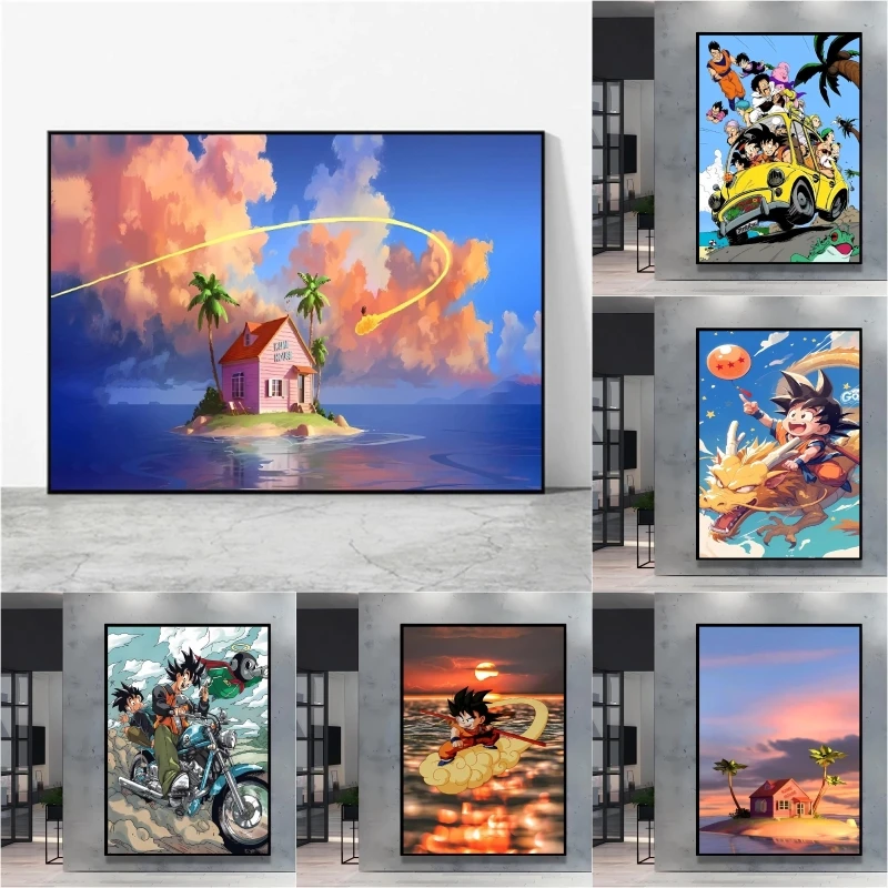 

Canvas Painting Dragon Ball Goku Cartoon Picture HD Printing Childhood Memories Home Living Room Decor Children Gifts Classic