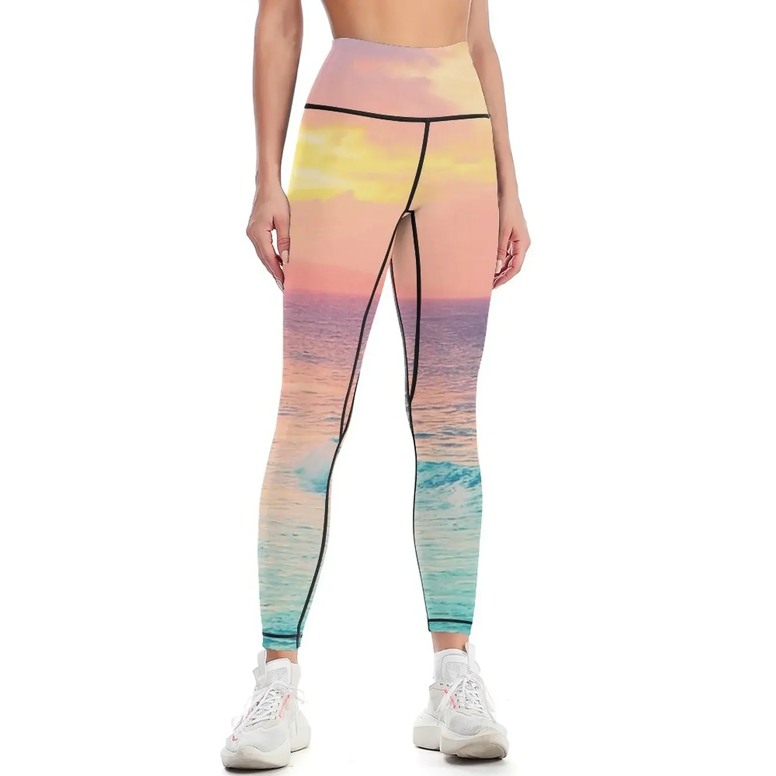 Hookipa Surf Sunset Leggings push up legging gym clothing Female legging pants harem pants Womens Leggings
