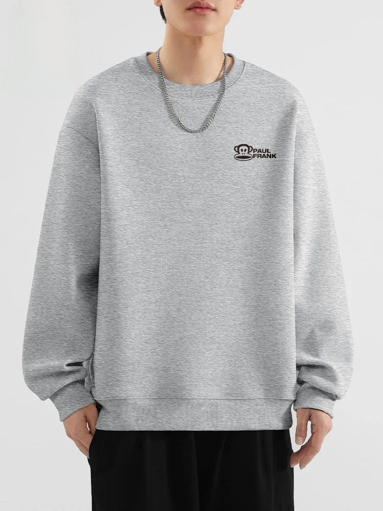 

Large Mouth Monkey Youth Sweatirt Men's Loose Large Size Simple Linen ey round Ne Long Sve Spring Faion