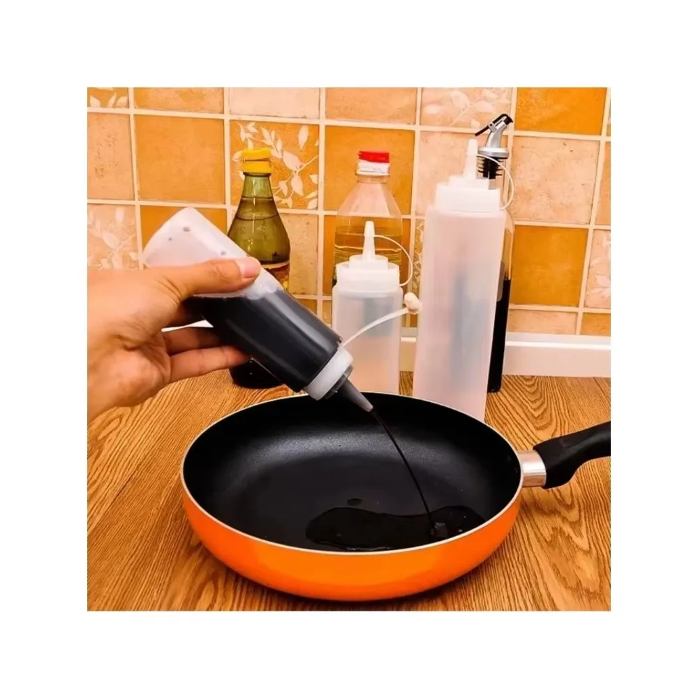 Economic BBQ Condiment Squeeze Bottles Sauces Olive Oil Bottles Ketchup Mustard Dispensers Kitchen Accessories Gadgets Sauce Pot