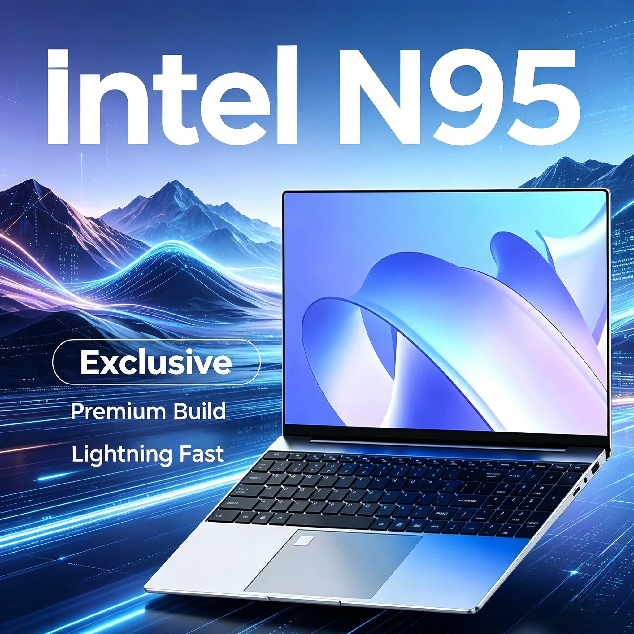 

2026 NEW 15.6 Inch Backlit Laptop Intel N95 32GB DDR4 2TB SSD 7500mAh Windows 11 Office Notebook PC Gamer Fingerprint Fast