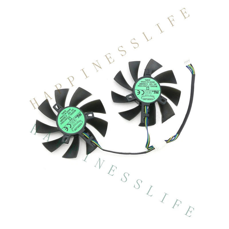 GR+   Fit for XFX RX580 590 8G Black Wolf Edition Graphics Card Cooling Fan Cooler Fan