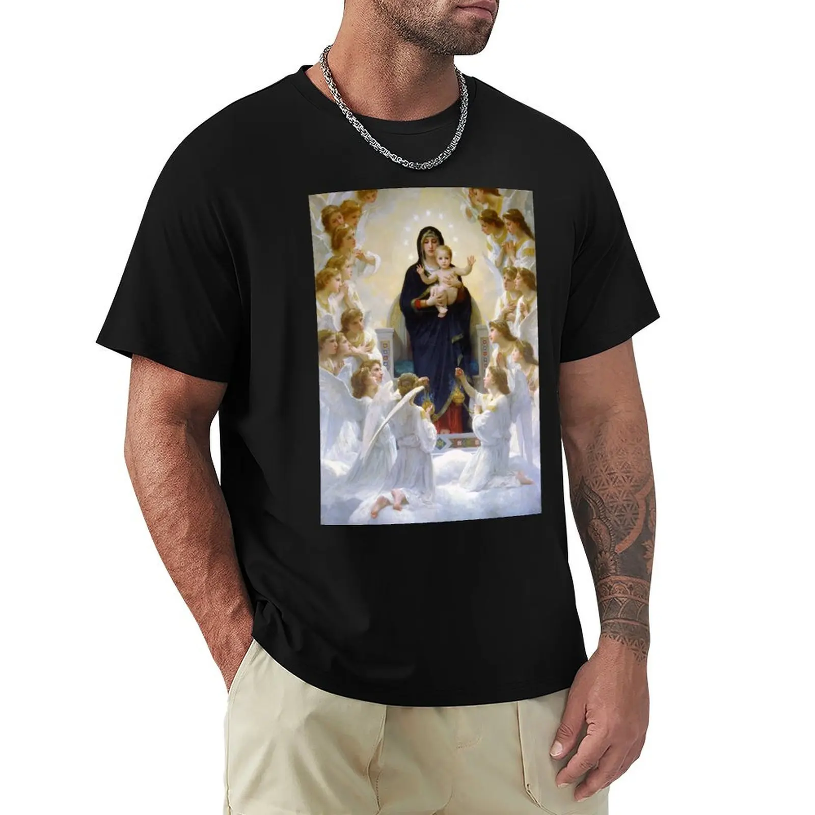 

The Virgin with Angels - William Adolphe Bouguereau - 1900 T-Shirt graphic tee shirt anime tshirt mens fashion