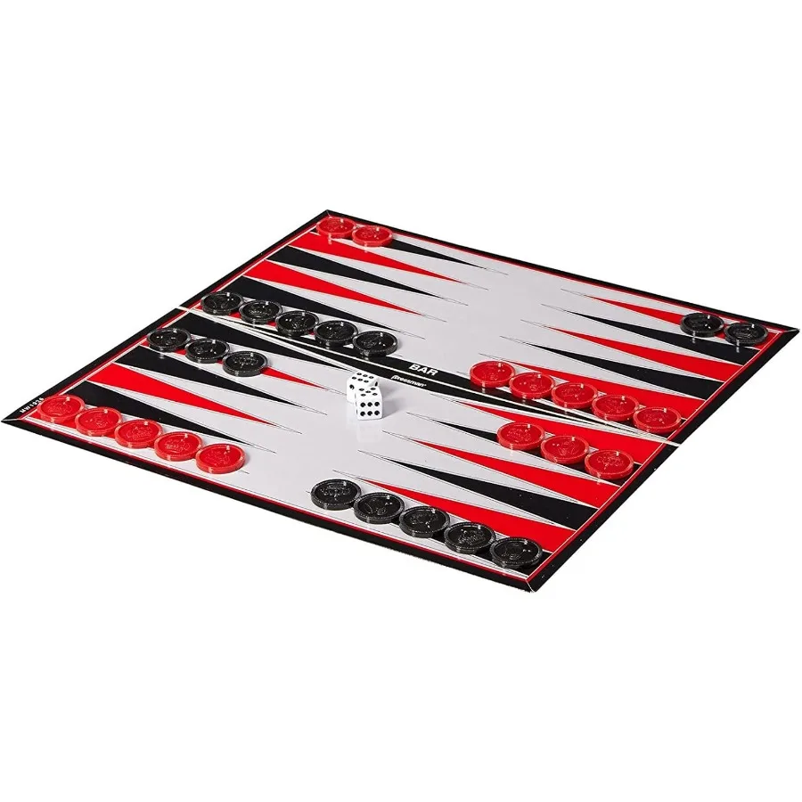 مجموعة ألعاب لوحية ThreeinOne للمنزل والسفر: تتضمن قطع شطرنج Staunton كاملة الحجم لعبة الداما المتشابكة وصعبة الطاولة بوا