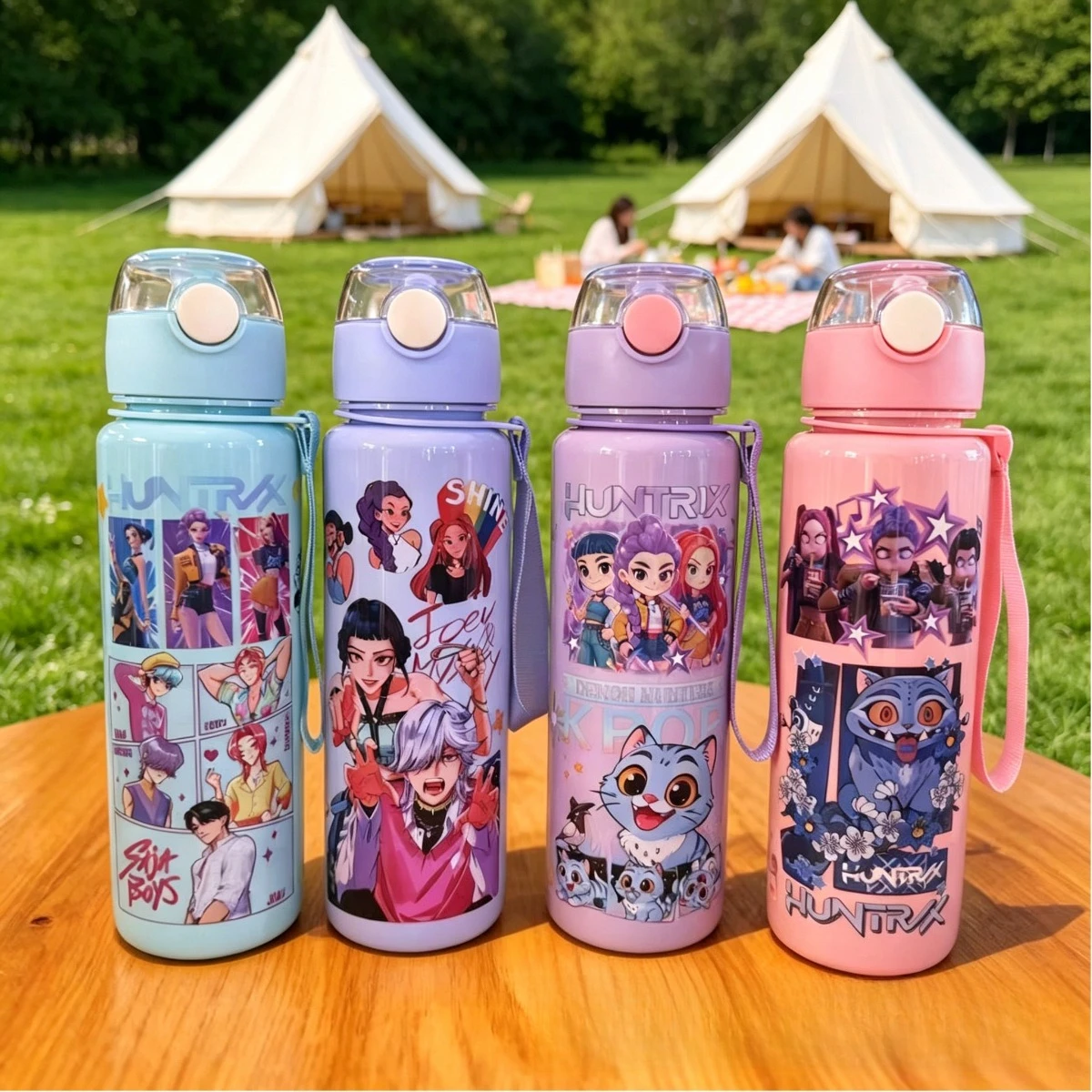 700ml Cartoon KP Girl Group Straw Cup Light Portable Drink Mug Practical Water Container for Kids Daily Use & Outdoor Activities