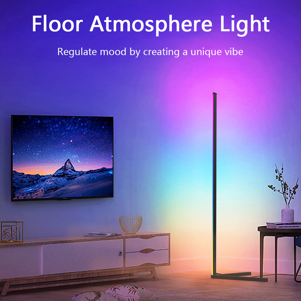  RGB LED Floor lamp Indoor Home Decoration Modern Corner Floor Lamp Living Rome Art Decor Atmospheric Standing Stand Lighting 