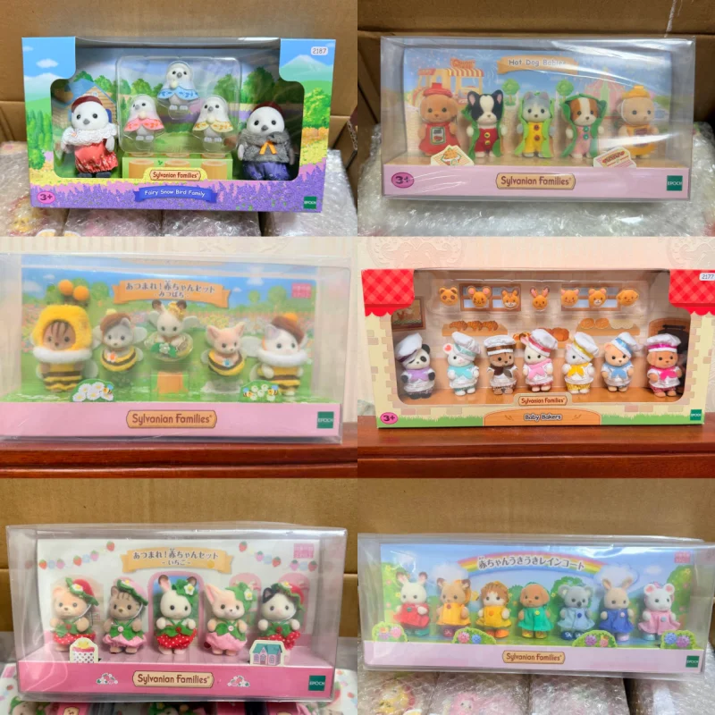 Genuine Sylvanian Families 2025 40th Anniversary Custom Strawberry Family Wholesale Ternurines Fantasy Show Kids Gifts Toys