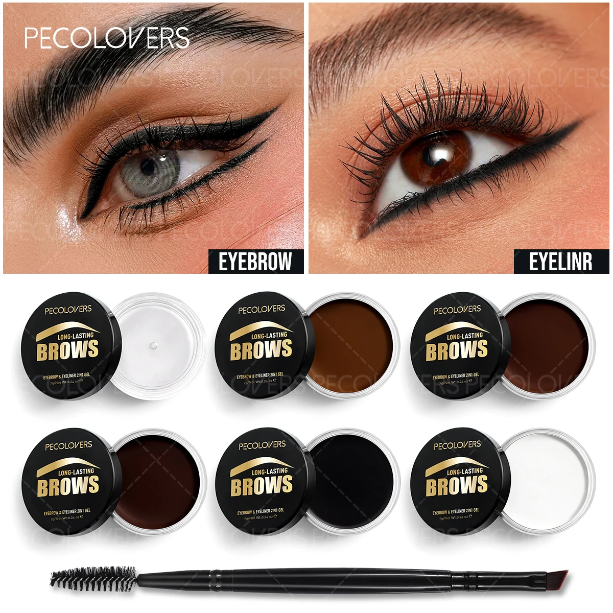 ติดทนนาน 3D Eyebrow ครีมแต่งหน้าธรรมชาติ Quick-drying Wild Brow Pomade การตั้งค่าเจล WAX Eyebrow เครื่องสําอาง
