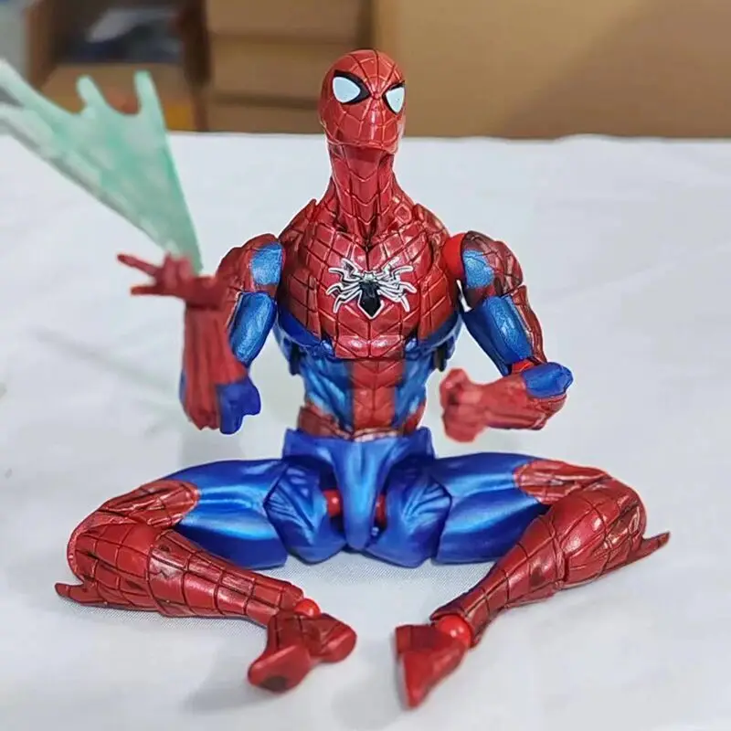 16cm Anime Spider-man 2.0 Revoltech Amazing Yamaguchi Peter Parker Dolls Action Figures  Model Spiderman Toys Christmas Gift