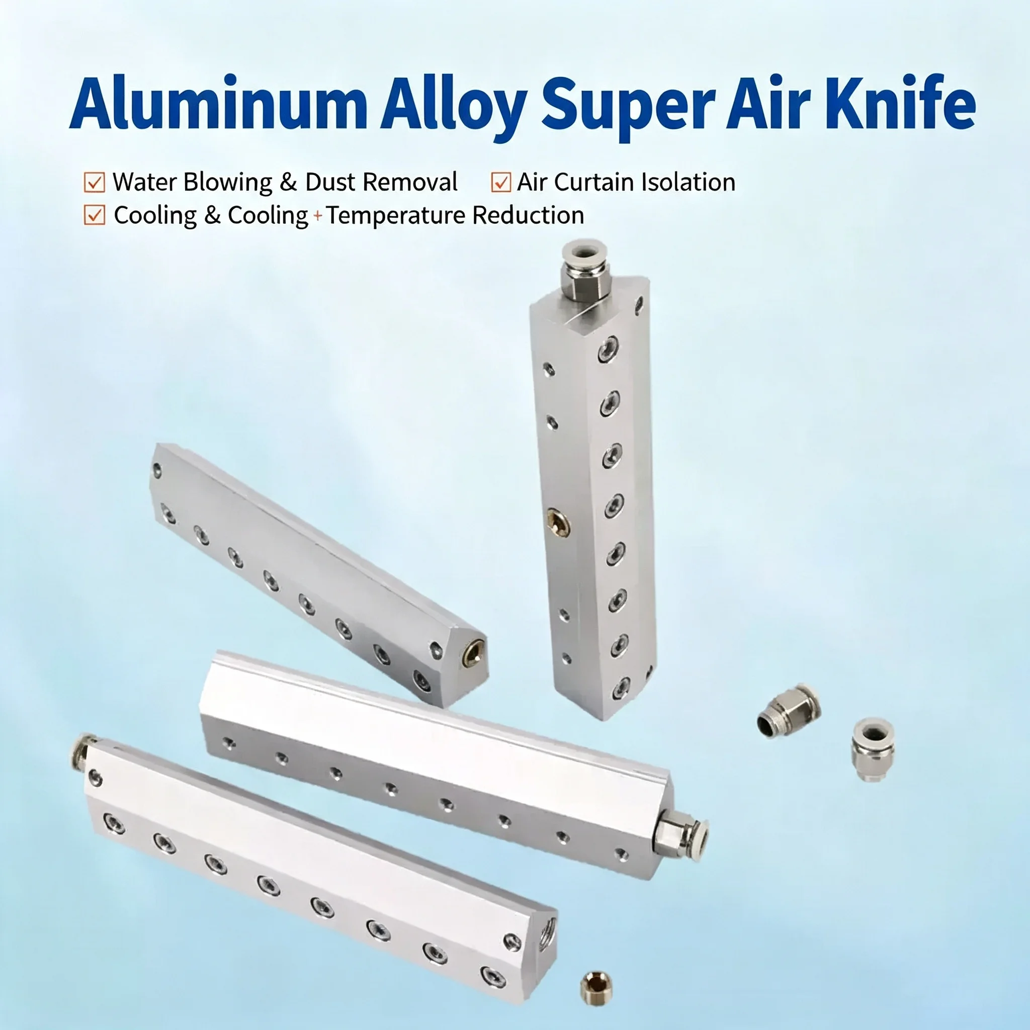 Knife, Super Air Knife, Compressed  Knife Aluminum Alloy  Knife 30-2100mm Industrial Blower-powered Air Knife Nozzle