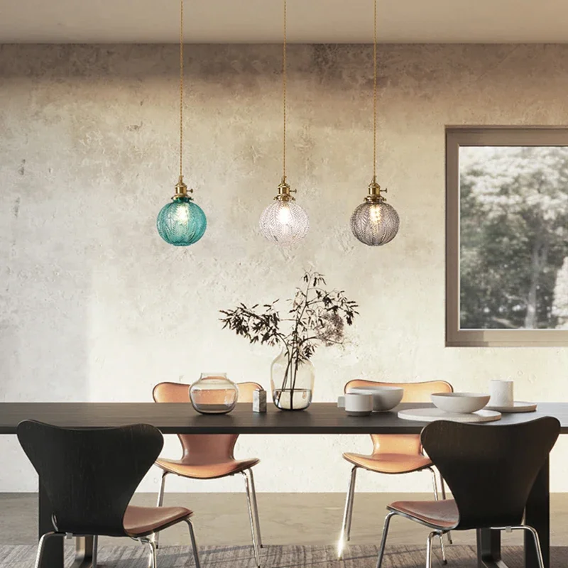 Modern Home Decoration Glass Restaurant Pendant Light Simple Three Head Hanging Bedroom Dining Table Dining Room Pendant Lights