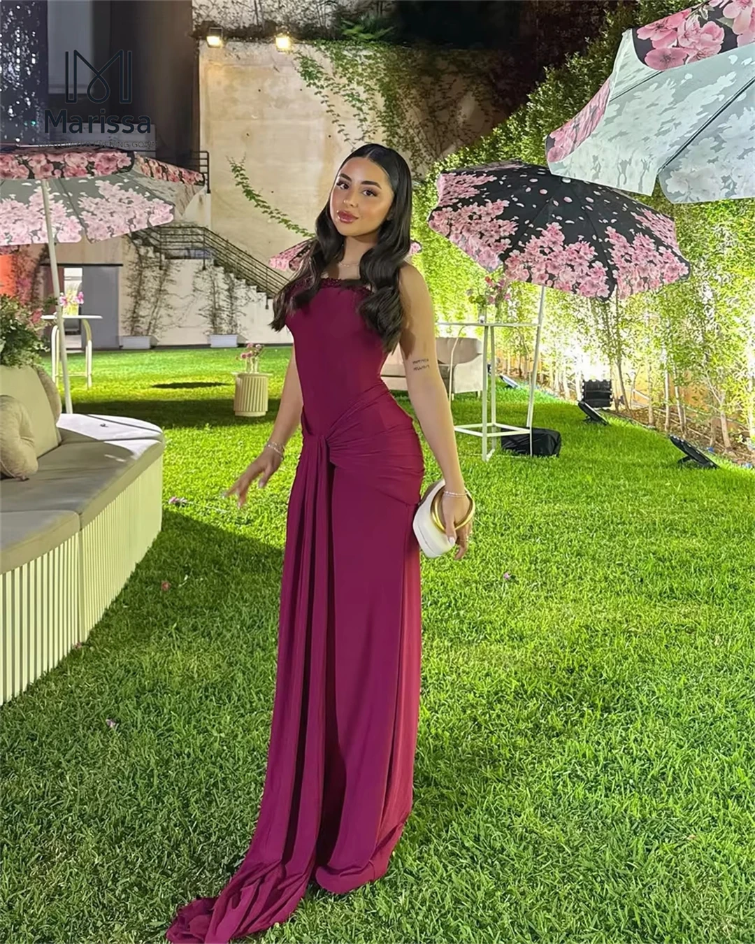 Marissa Элегантные женские платья на заказ для свадебных вечеринок Роскошные женские элегантные вечерние платья Длинное шифоновое платье с рыбьим хвостом