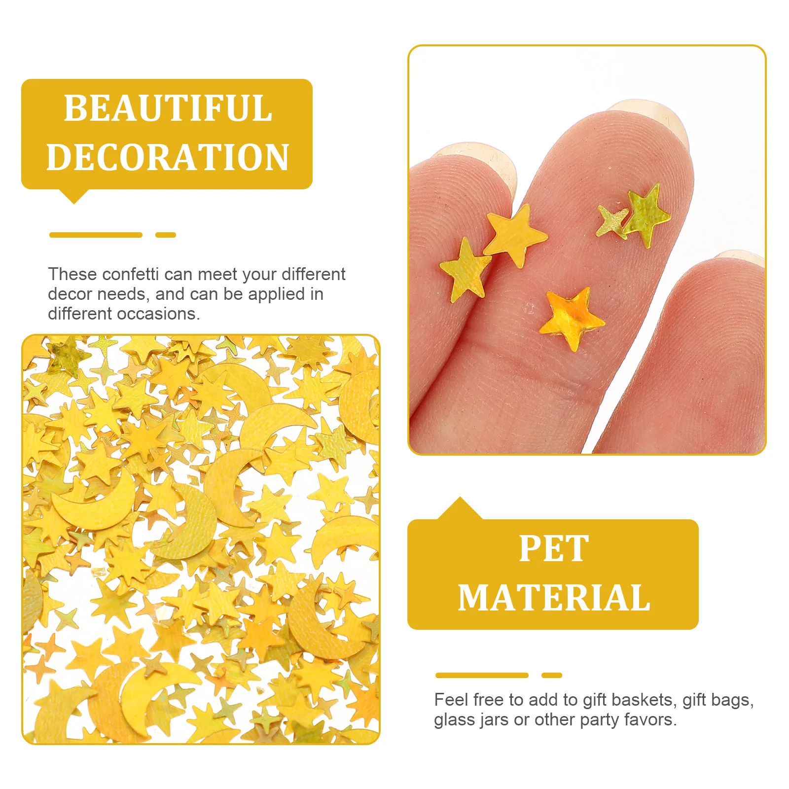 

1 Bag Star Moon Confetti Mixed Pet Plastic Decorative Confetti For Birthday Party Table Decoration Balloon Wedding Christmas