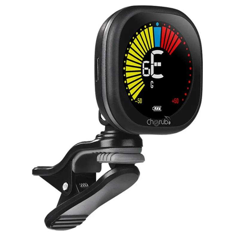 

Гитарный тюнер Superior-Cherub, многофункциональный тюнер с клипсой и светодиодным цветным дисплеем для укулеле, скрипки, перезаряжаемый