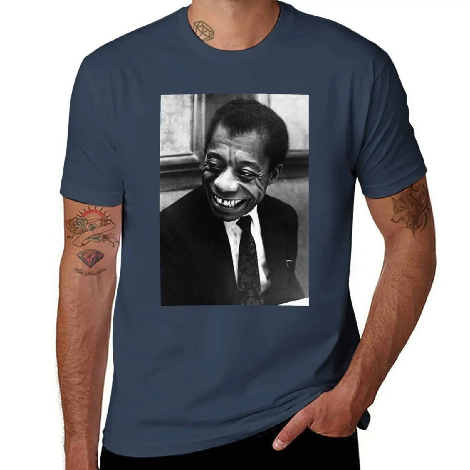 James Baldwin, author T-Shirt Casual All Match Tee Shirt for Men