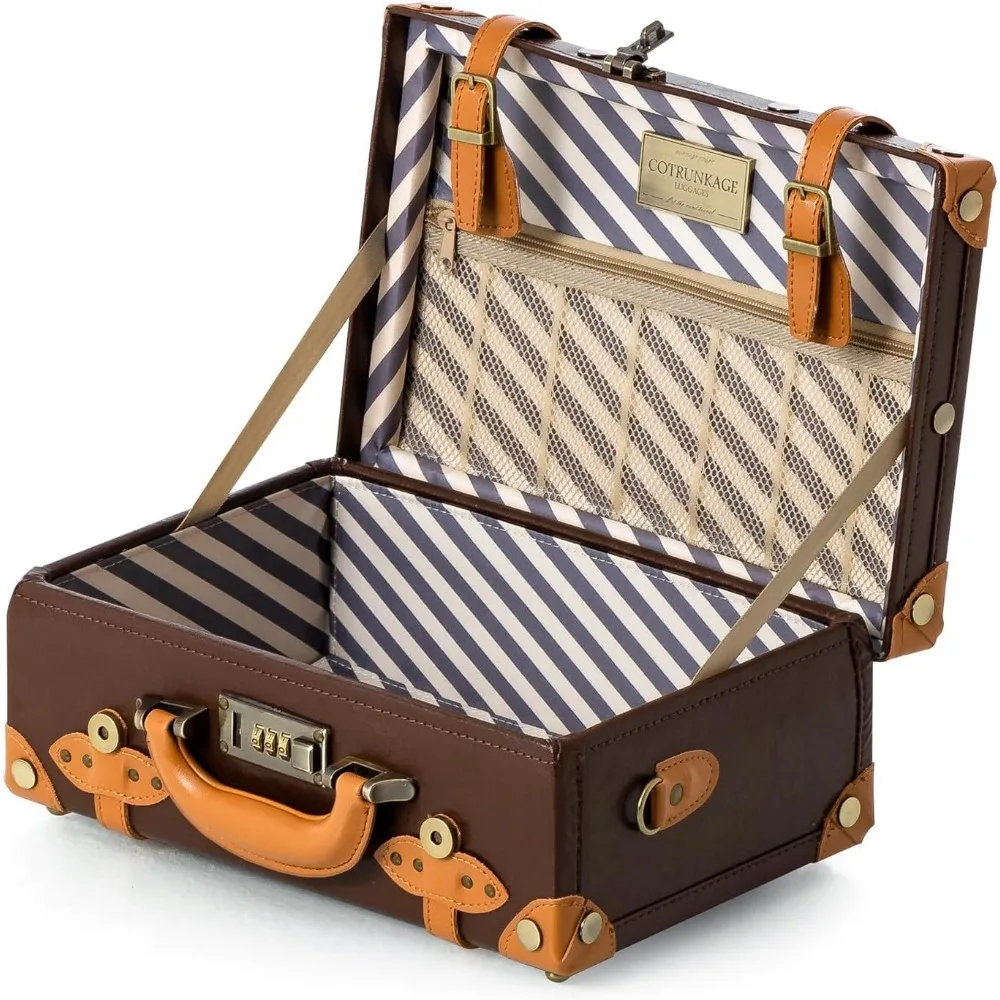 Vintage-Style Women's Overnight Luggage Bag - Cute Pu Suitcase with Strap, Chocolate Brown, Ideal for Travel and Weekend Getaway