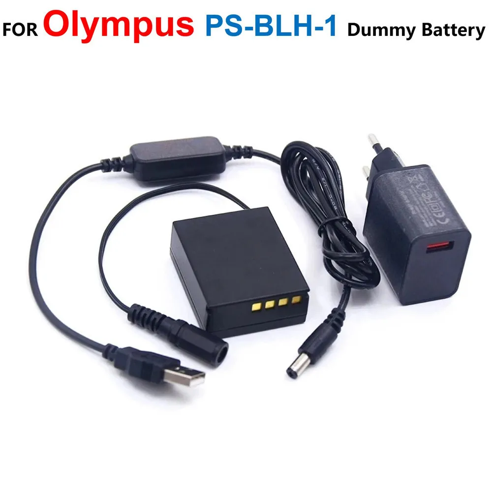 

USB Power Cable+PS-BLH-1 BLH1 Fake Battery+5V Adapter Charger For Olympus EM1 MARK II EM1-2 EM1 Mark 2