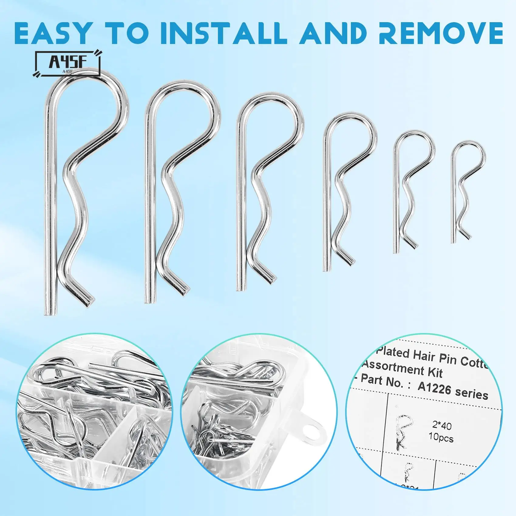 

A45F-100PCS M1 M1.2 M1.5 M1.8 M2 M2.5 Стальной R Тип Пружинный штифт Хвилеобразная форма Разделенный зажим Зажим Штифт трактора для волос для автомобиля