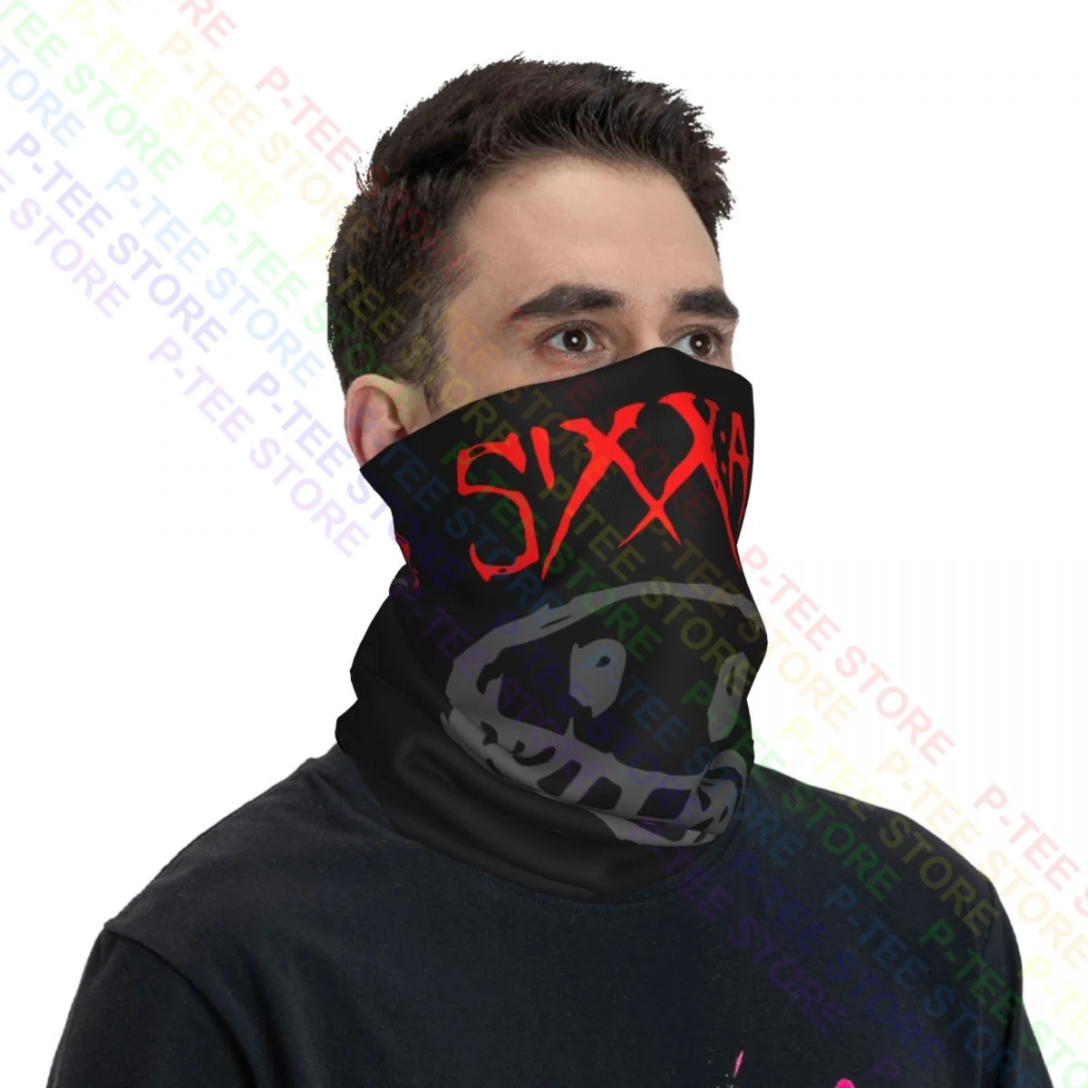 Sixx Am Nikki Sixx Hard Rock Music Neck Gaiter Bandana Scarf Face Mask Unisex Men Women Uv Protective