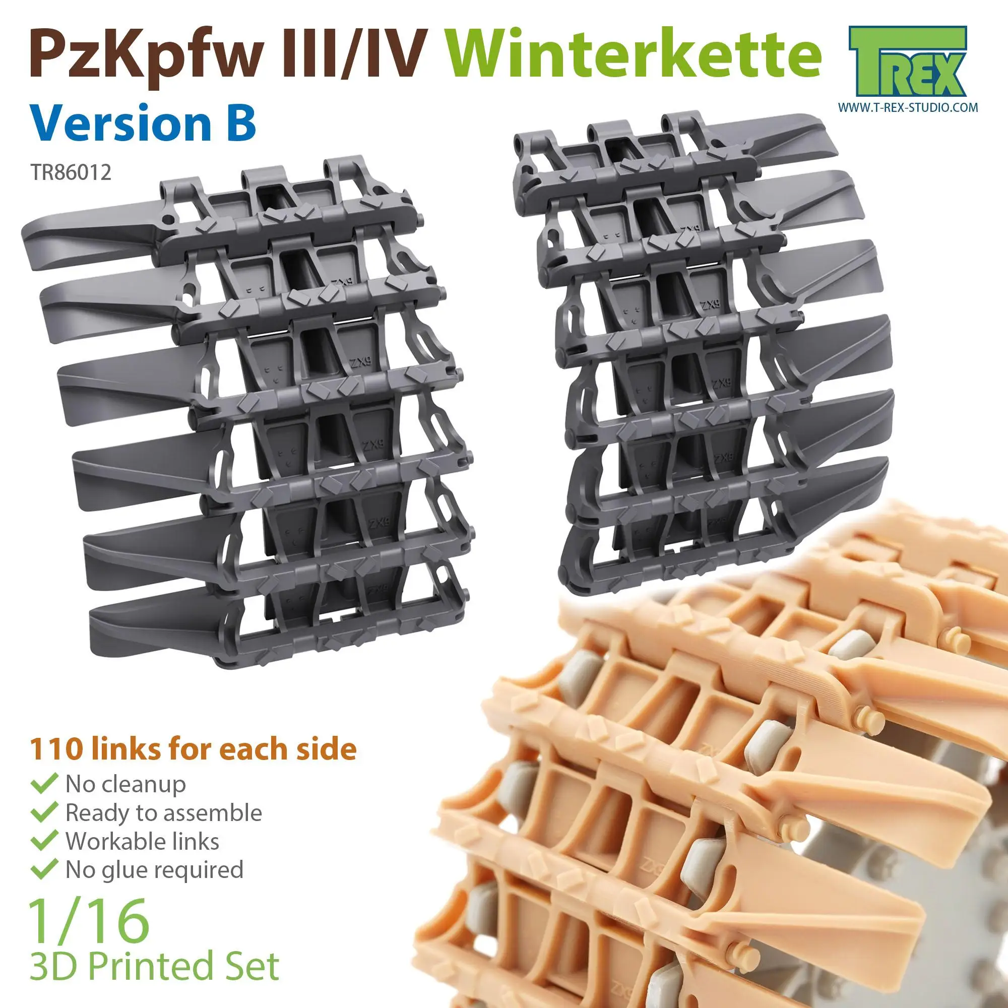 T-REX 86012 1/16 SCALE PzKpfw III/IV Winterkette Version B